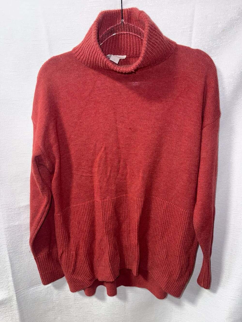 LOFT Outlet Lounge Red Mock Turtleneck Knit Sweater Women's Size L